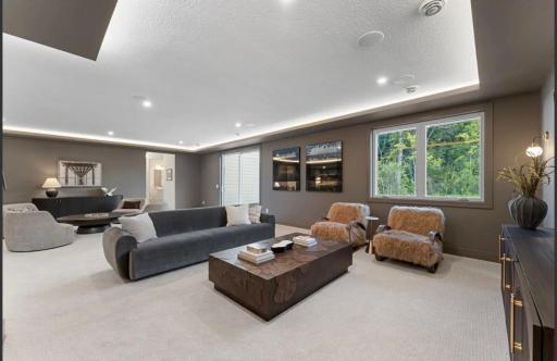 Lower level seating area-not actual home, photos of model with same layout