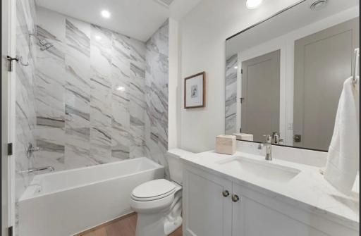 Lower level bath-not actual home, photos of model with same layout