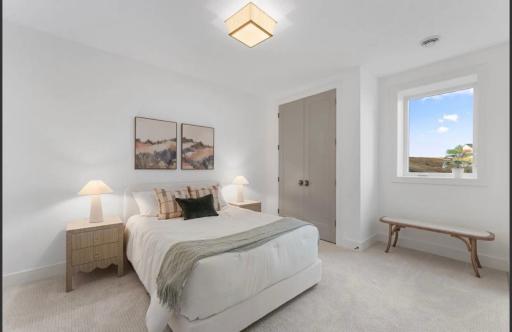 Lower level bedroom-not actual home, photos of model with same layout