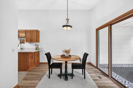 Dining area open to kitchen and living room