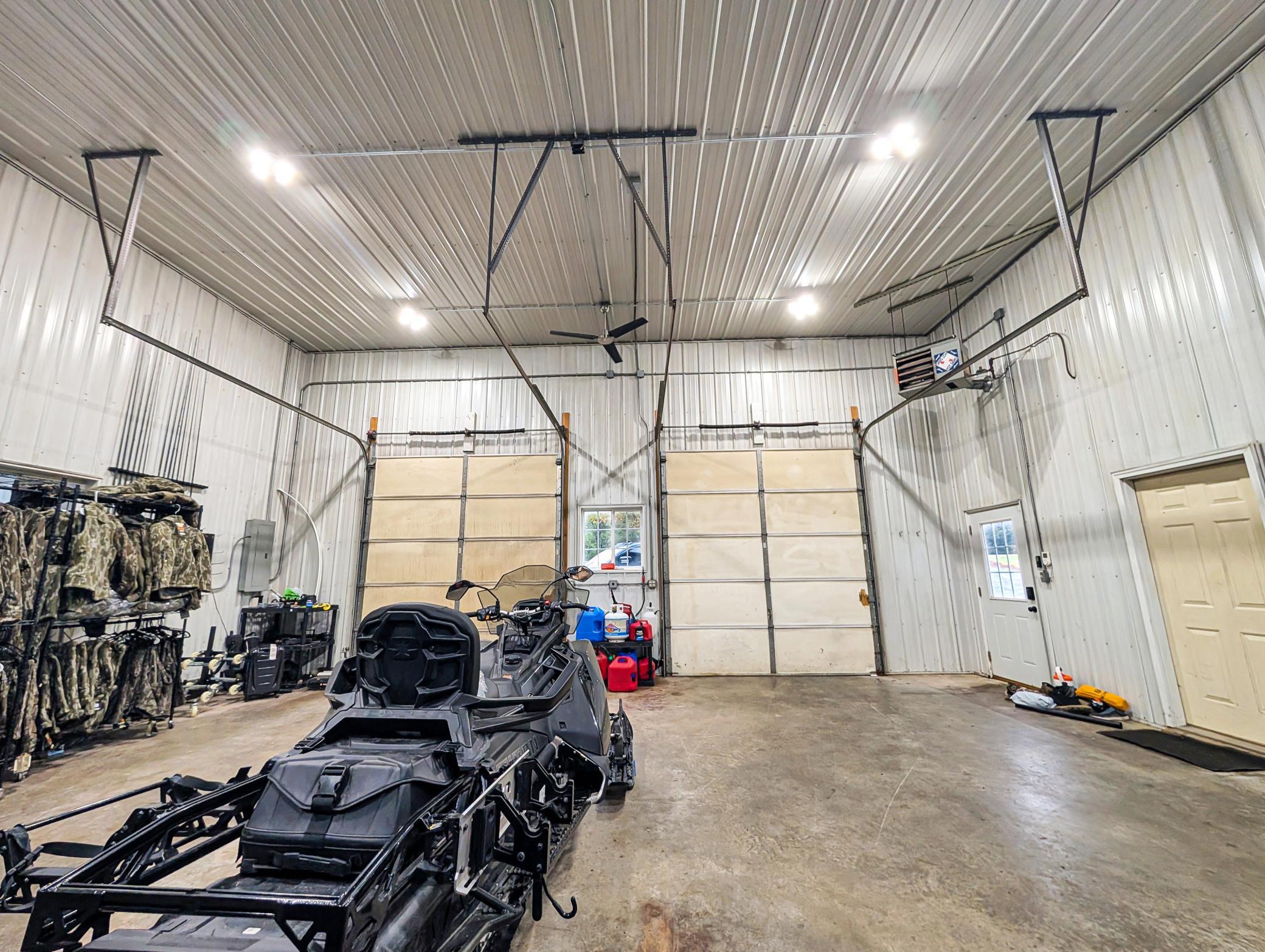 With lifts installed if you want to work on your vehicles as well.