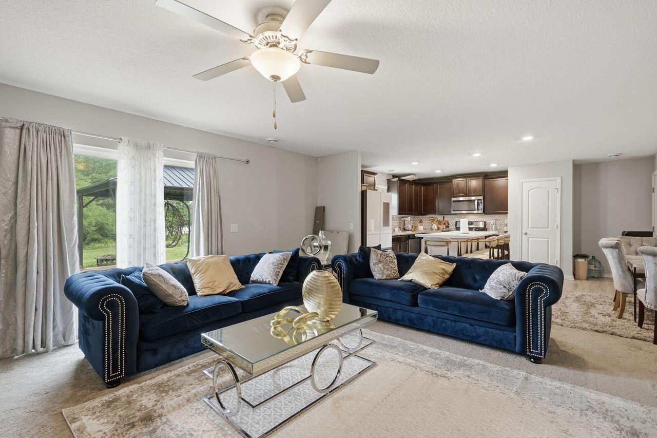 Open concept kitchen/dining/family area