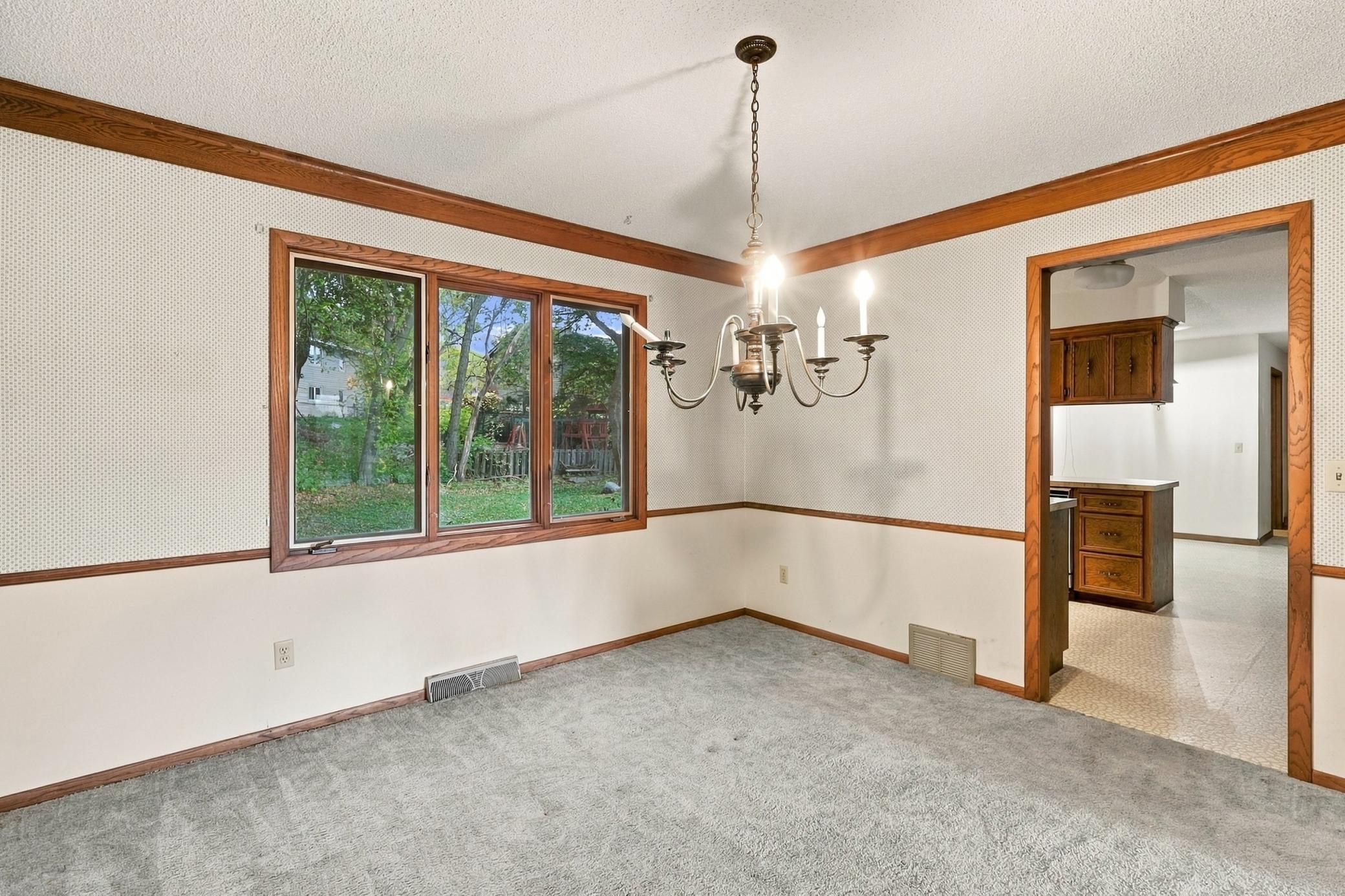 Personalize the dining area with your own finishes and decorating style.