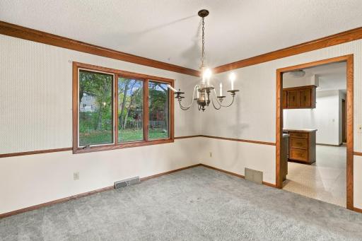 Personalize the dining area with your own finishes and decorating style.