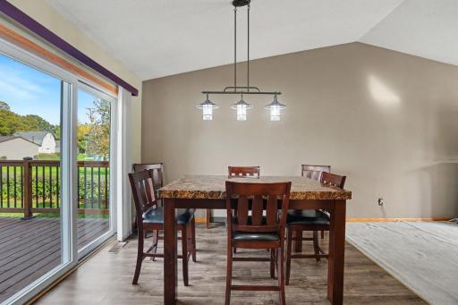 Dining w/sliding doors to your newer deck