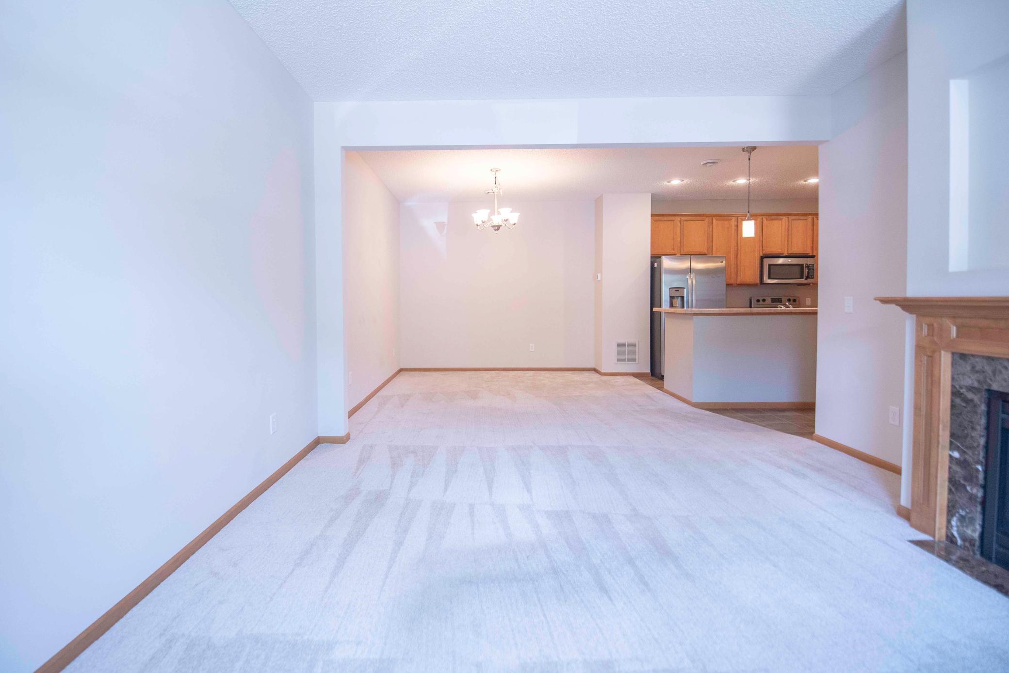 Living room and dining room