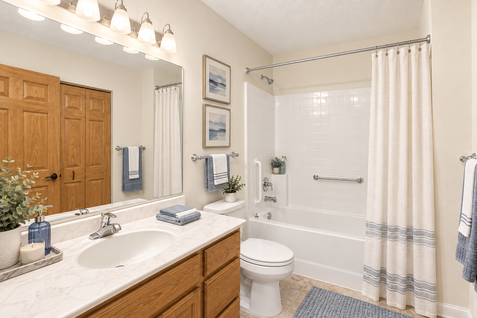 Main Full Bathroom virtually staged