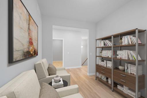 Flex/Den that extra get away room for TV ; library; office; den-craft room- you decide! representational photo selections vary