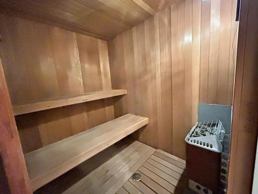 Warm and comforting sauna in lower level.