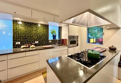 The custom concrete countertops are amazing.