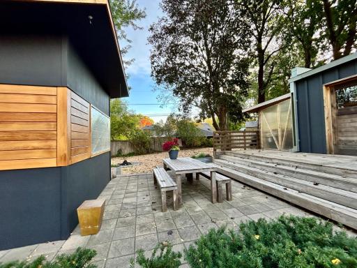 Completely fenced-in yard offers a lot of privacy.