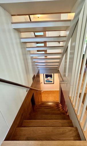 Let's head down these amazing stairs to the lower level.