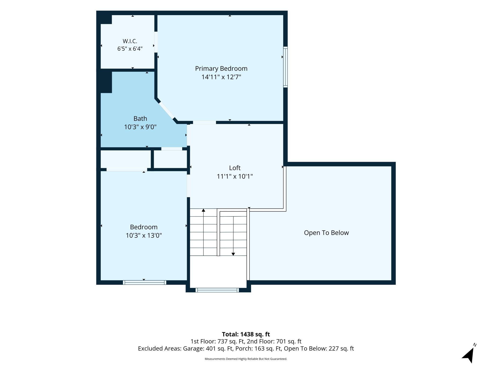 Upper-level floor plan