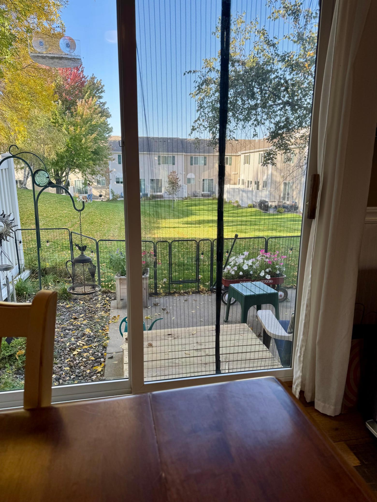 Patio area overlooking yard