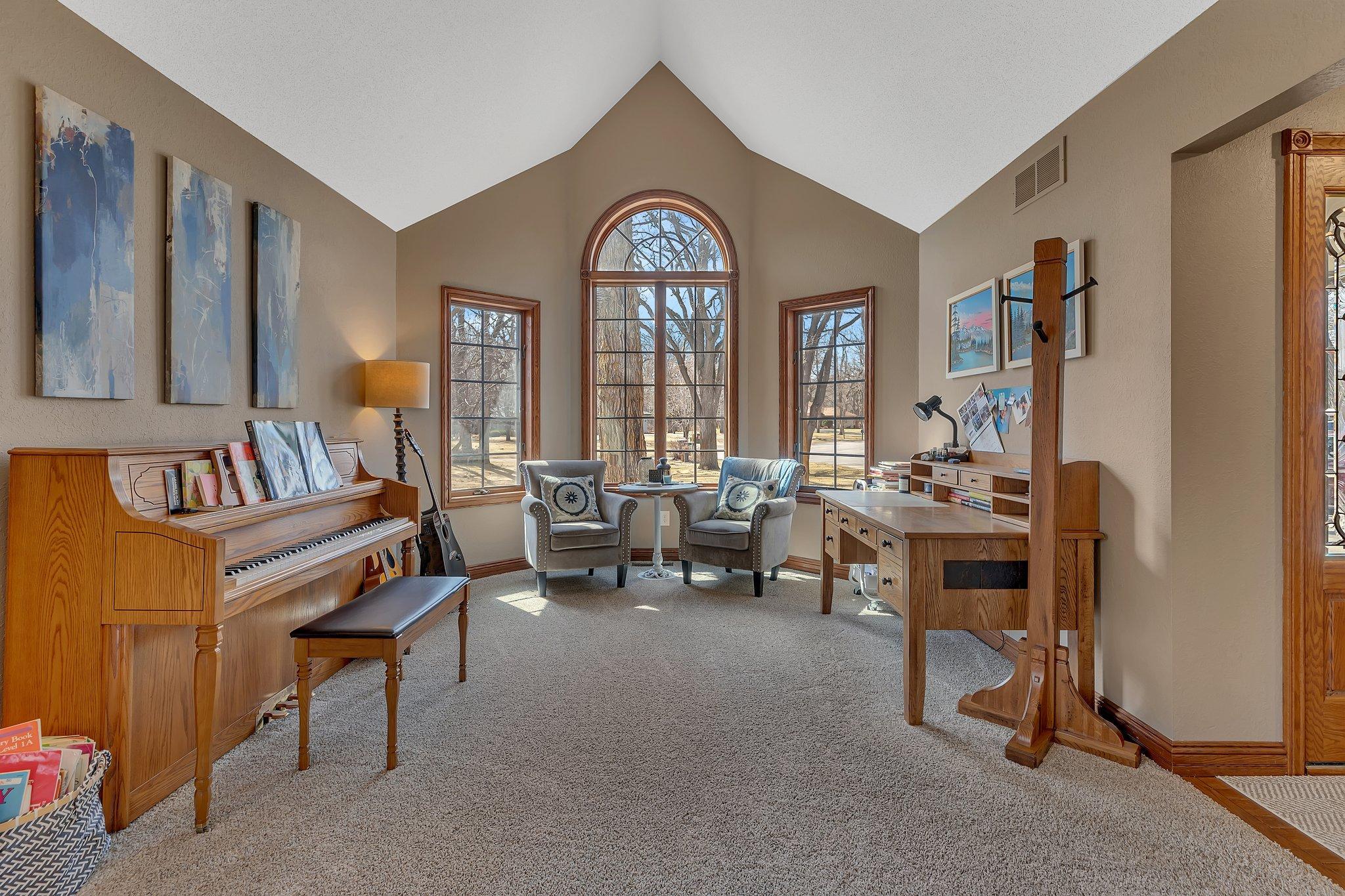 Enjoy your morning coffee, nightly reading in this additional sitting room.