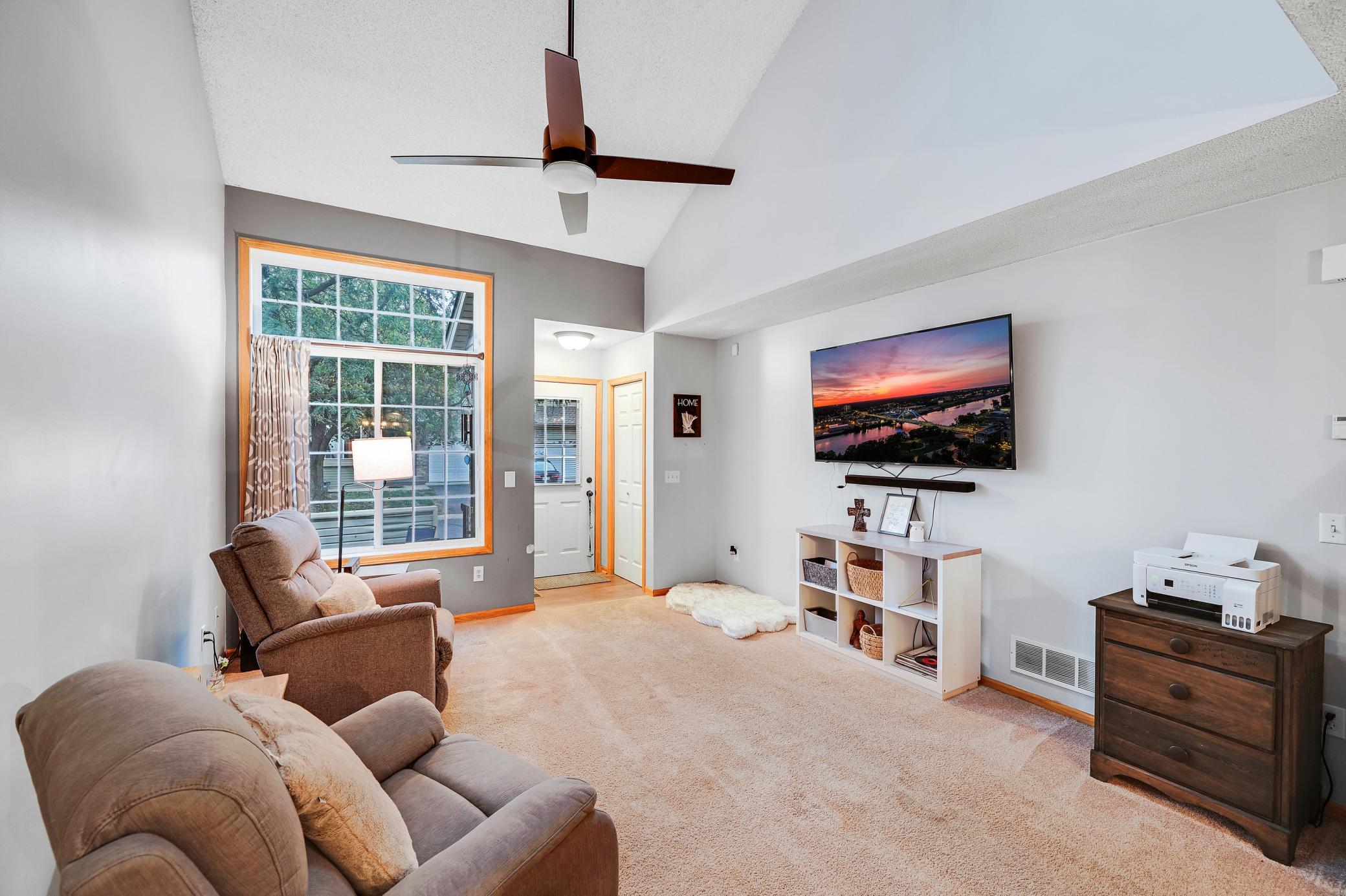 The home feels open and airy.