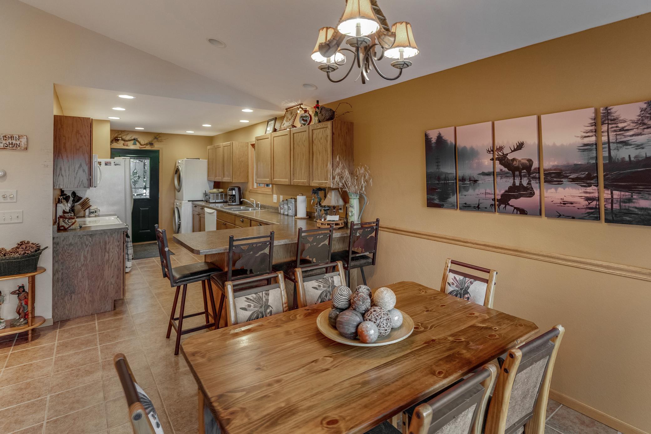 Dining room into kitchen