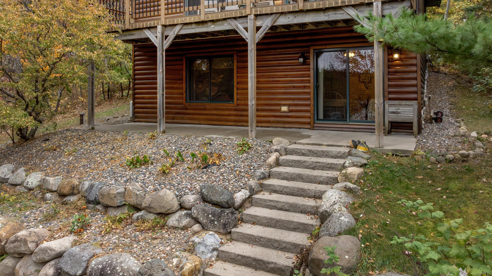 Nice land scaping by the walk out patio
