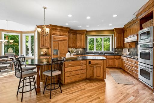Stunning 12' granite center island with storage