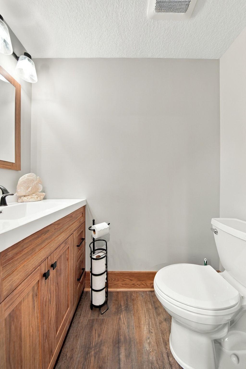 Remodeled main floor 1/2 bathroom.
