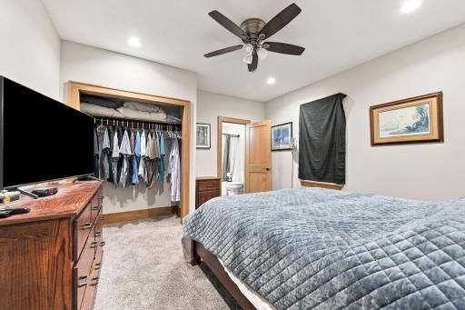 Main floor bedroom with private bathroom.