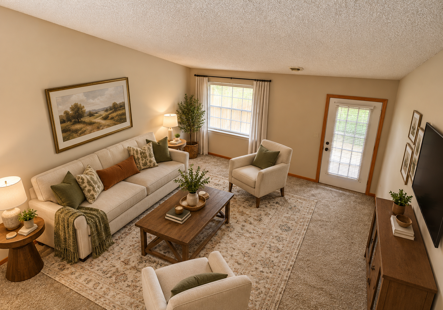 virtually staged living room