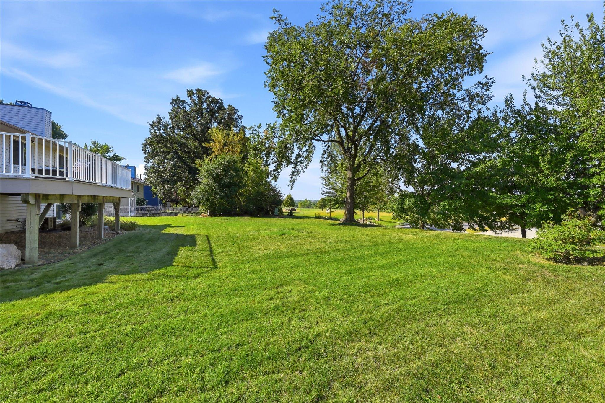 A spacious yard offers plenty of room to enjoy the outdoors.