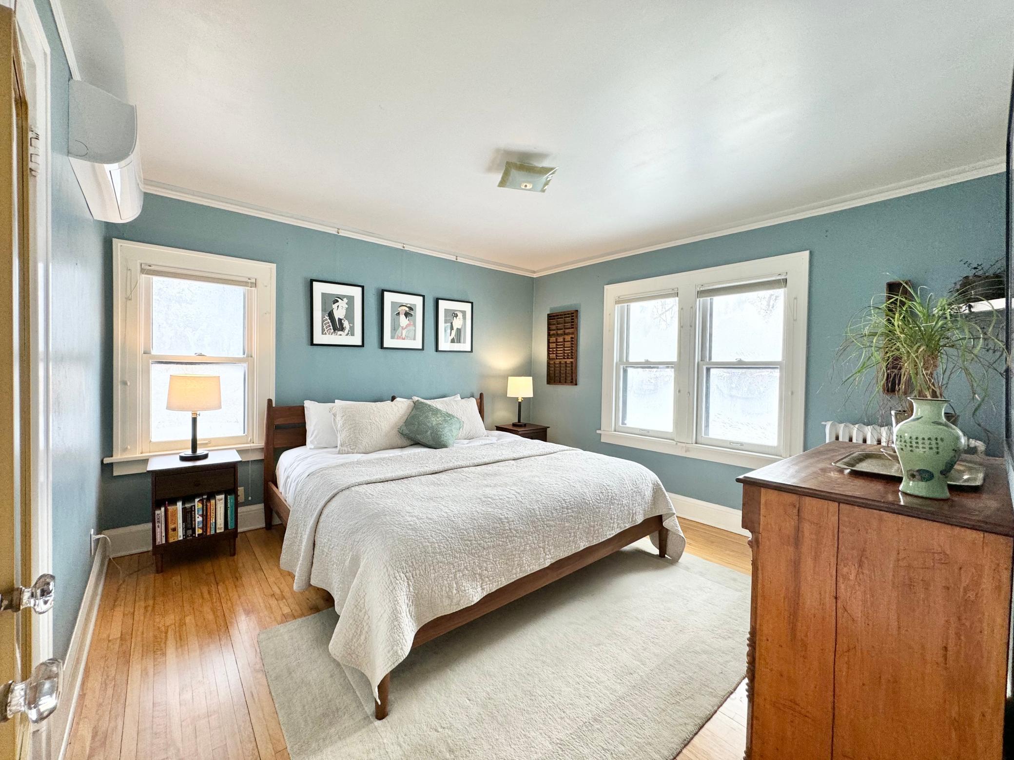 Primary bedroom, spacious enough for a king size bed.