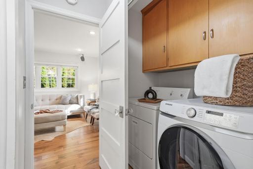 Main floor laundry is just off the family room and within Primary ensuite!