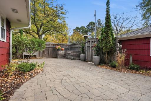 Several backyard "rooms" including custom outdoor "kitchen" workspace!