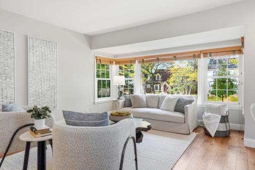 Light abounds in this classic living room!