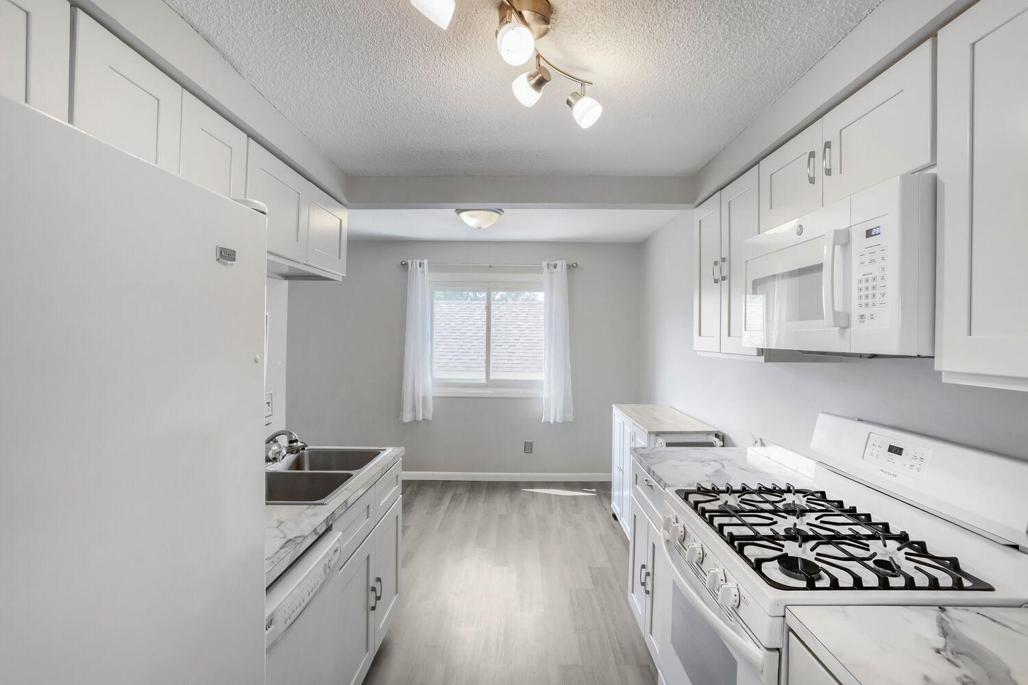 Kitchen with new flooring!