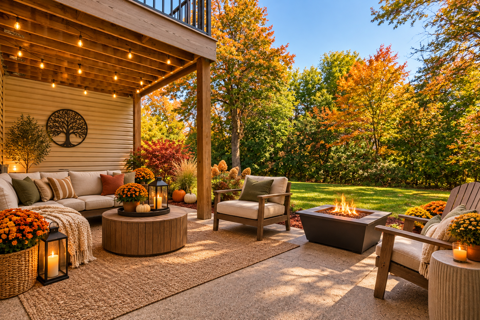 Virtually Staged Outdoor Basement Patio