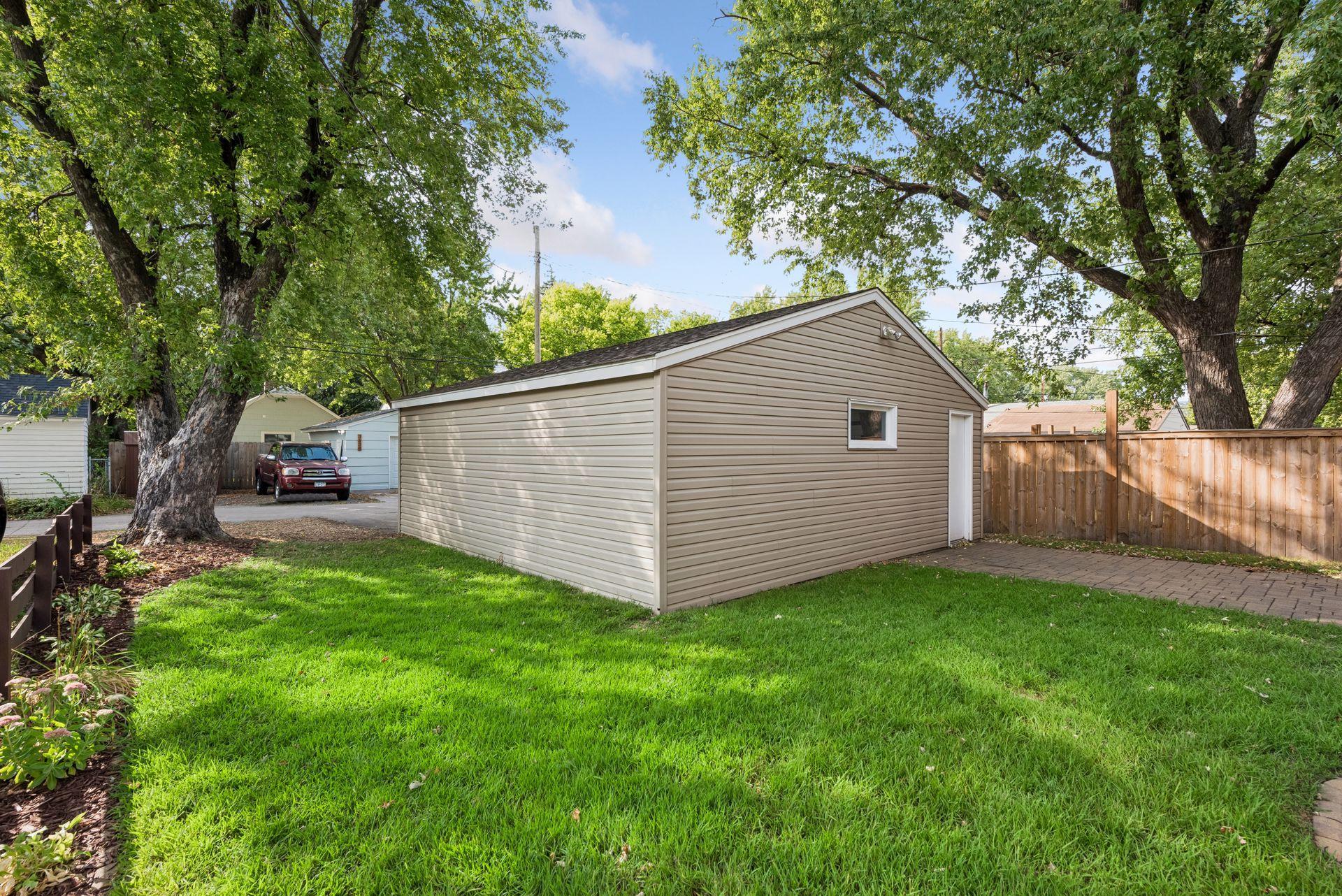 Nice size green space in backyard