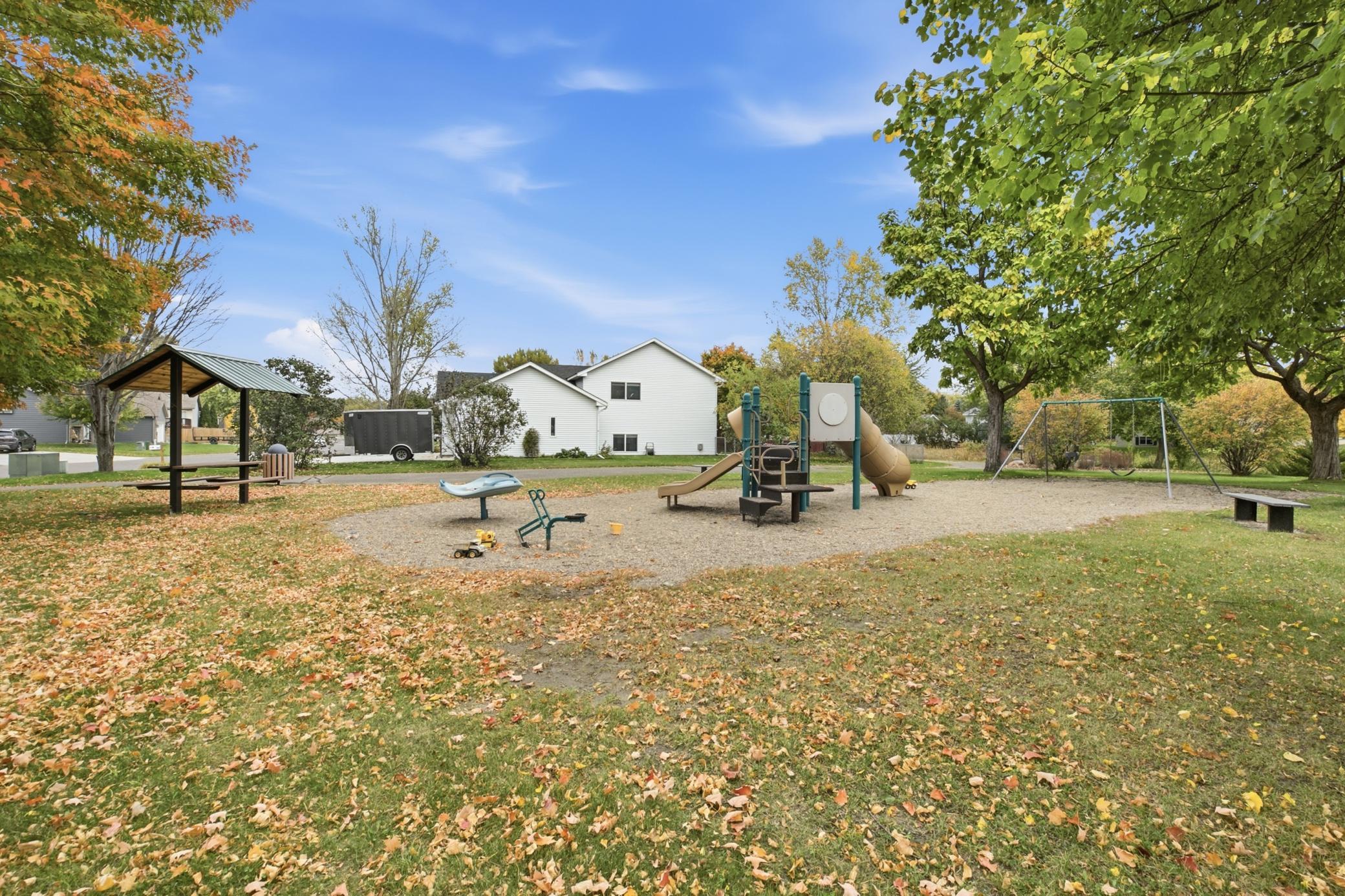 Great park right next door for the kids and pets to utilize throughout the seasons.