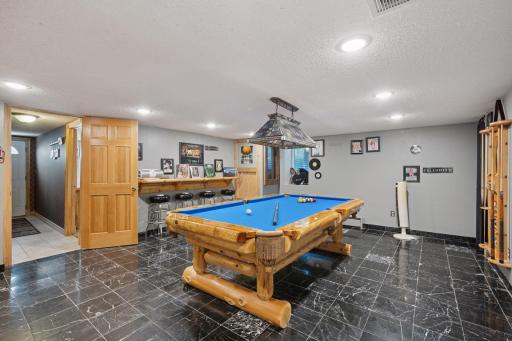 The Entertainment Room is full of Fun with Custom Pool Table
