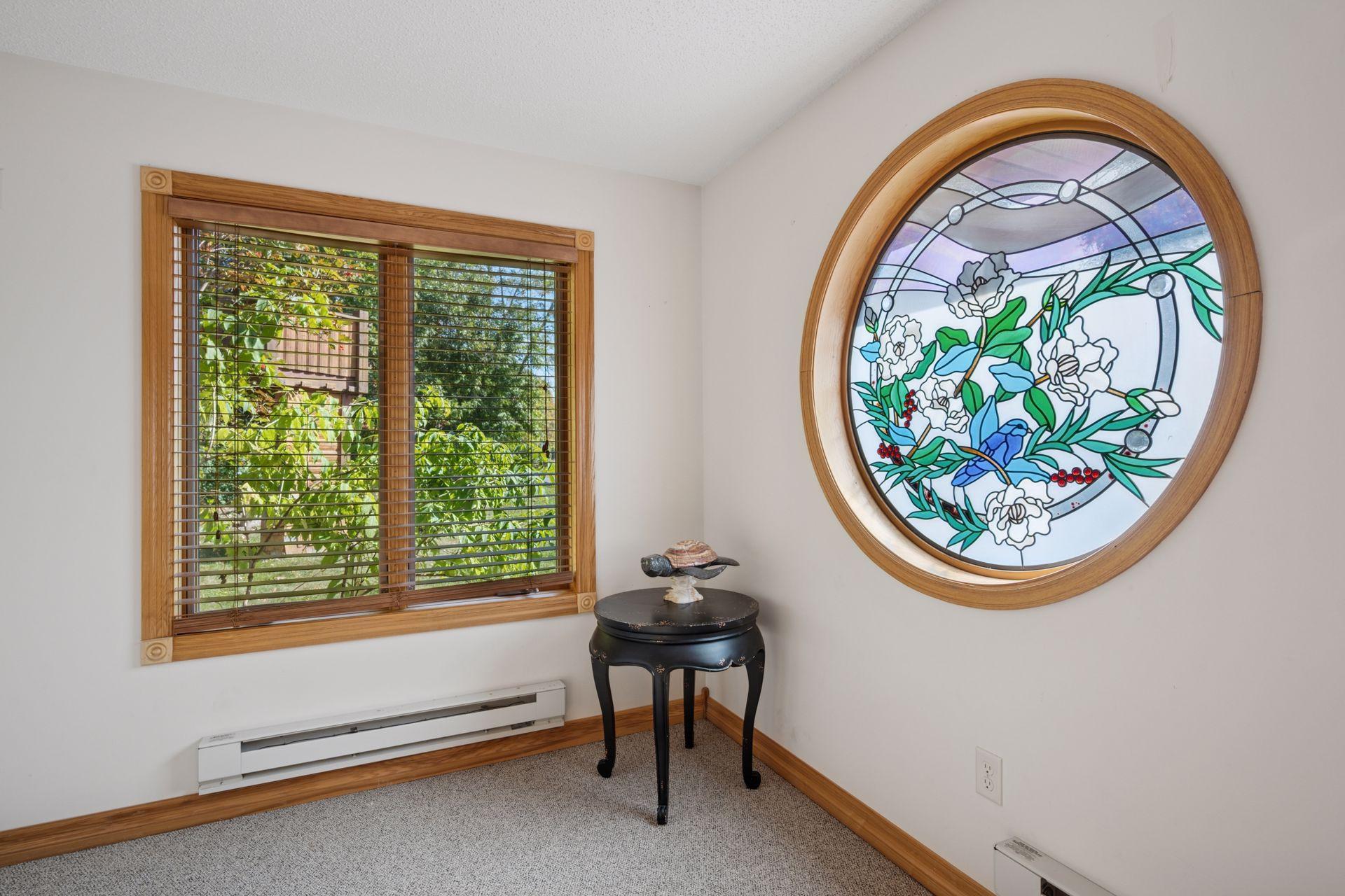 Beautiful Window in the Office your Guests will See as They Enter the Home