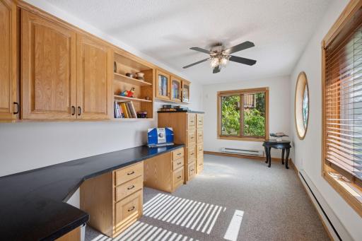 Main Floor Office is Large and Full of Storage