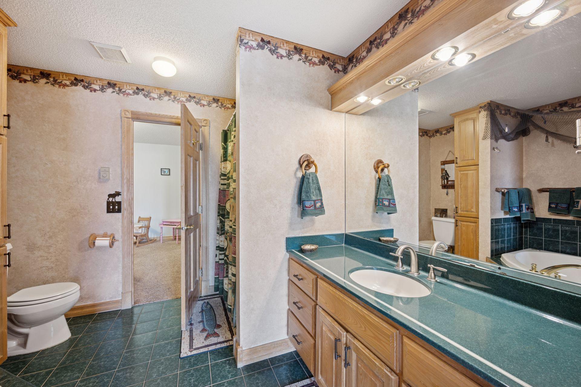 Jack and Jill Bathroom between the Primary and 2nd Bedroom