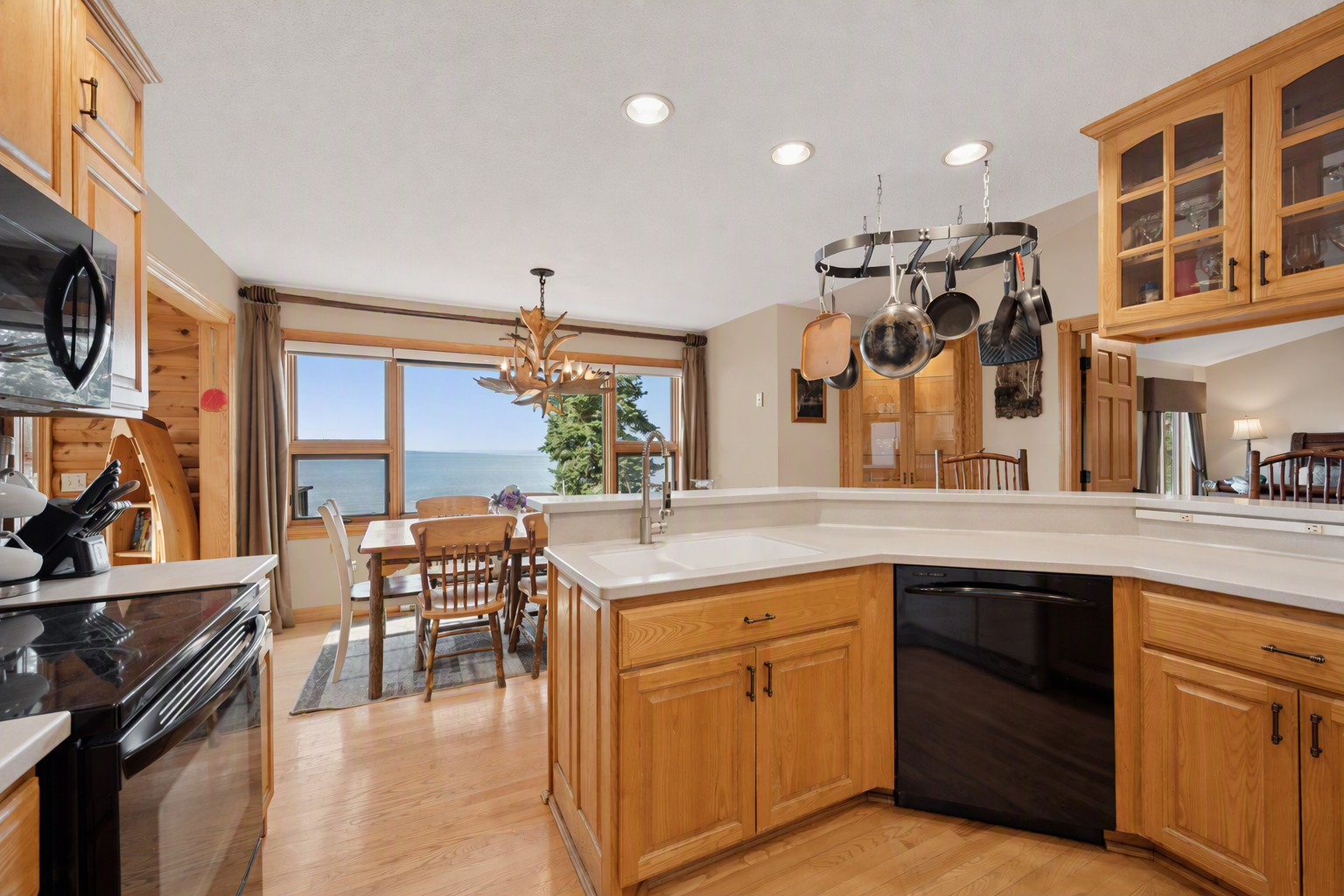 Kitchen with a lake view!