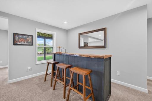 Custom Bar with Live Edge Surface. Stays with the Home.
