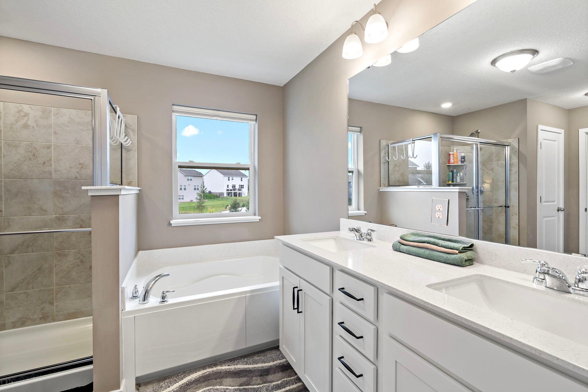 Wonderful owners en suite with separate shower, soaking tub and double vanity!