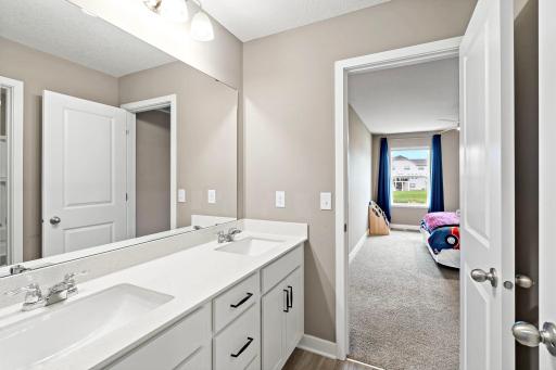 Upper level full bath with double sinks!