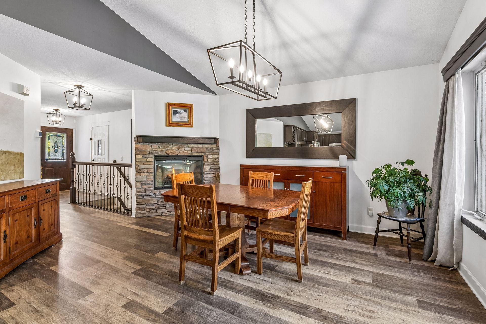 Informal Dining Area W/ Fireplace