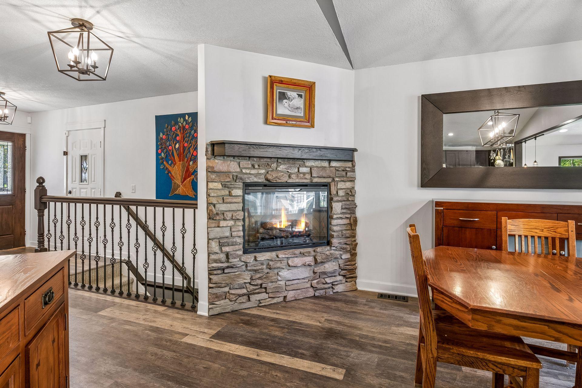 Informal Dining Area W/ Fireplace