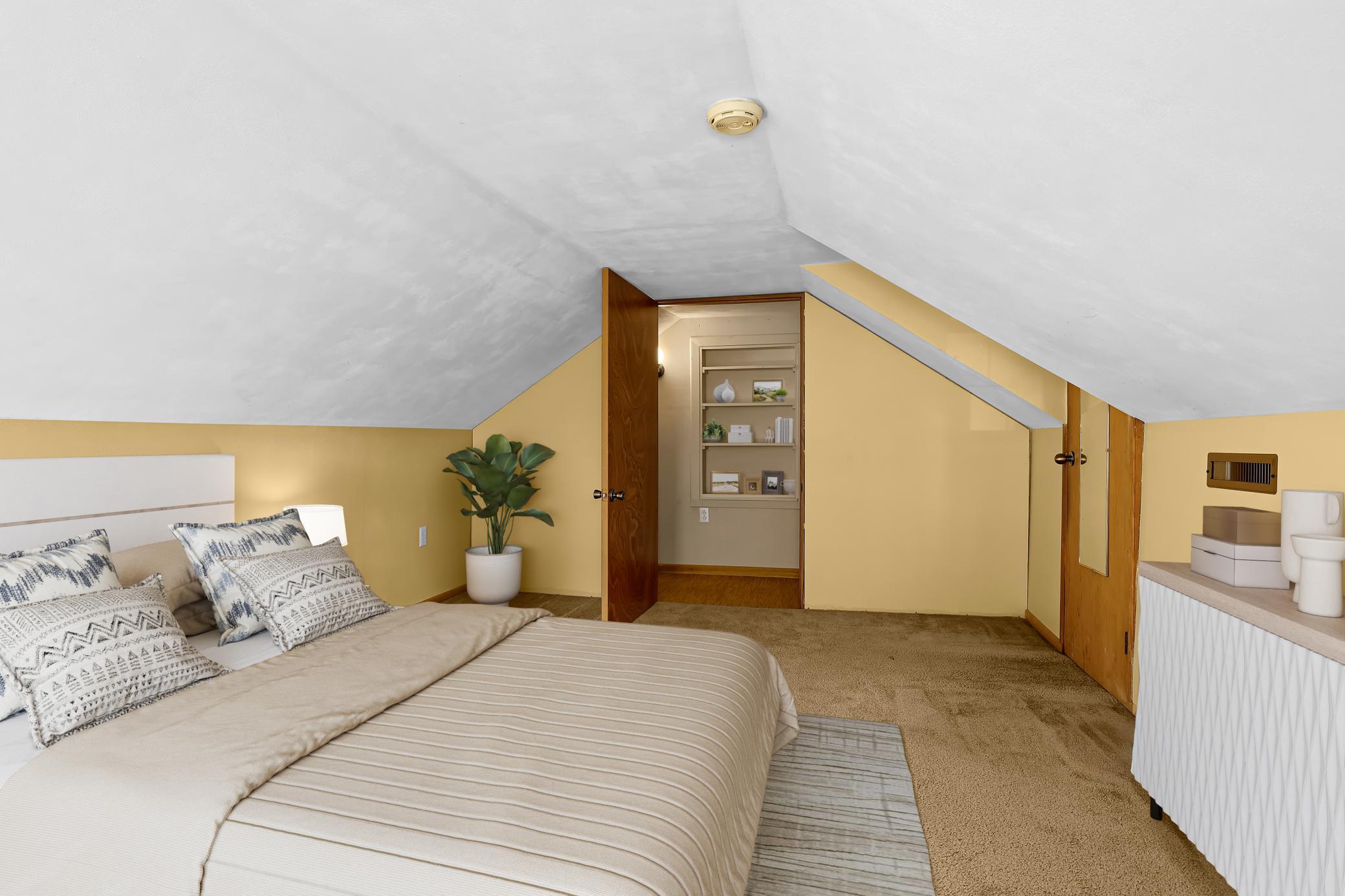 Virtually staged bedroom
