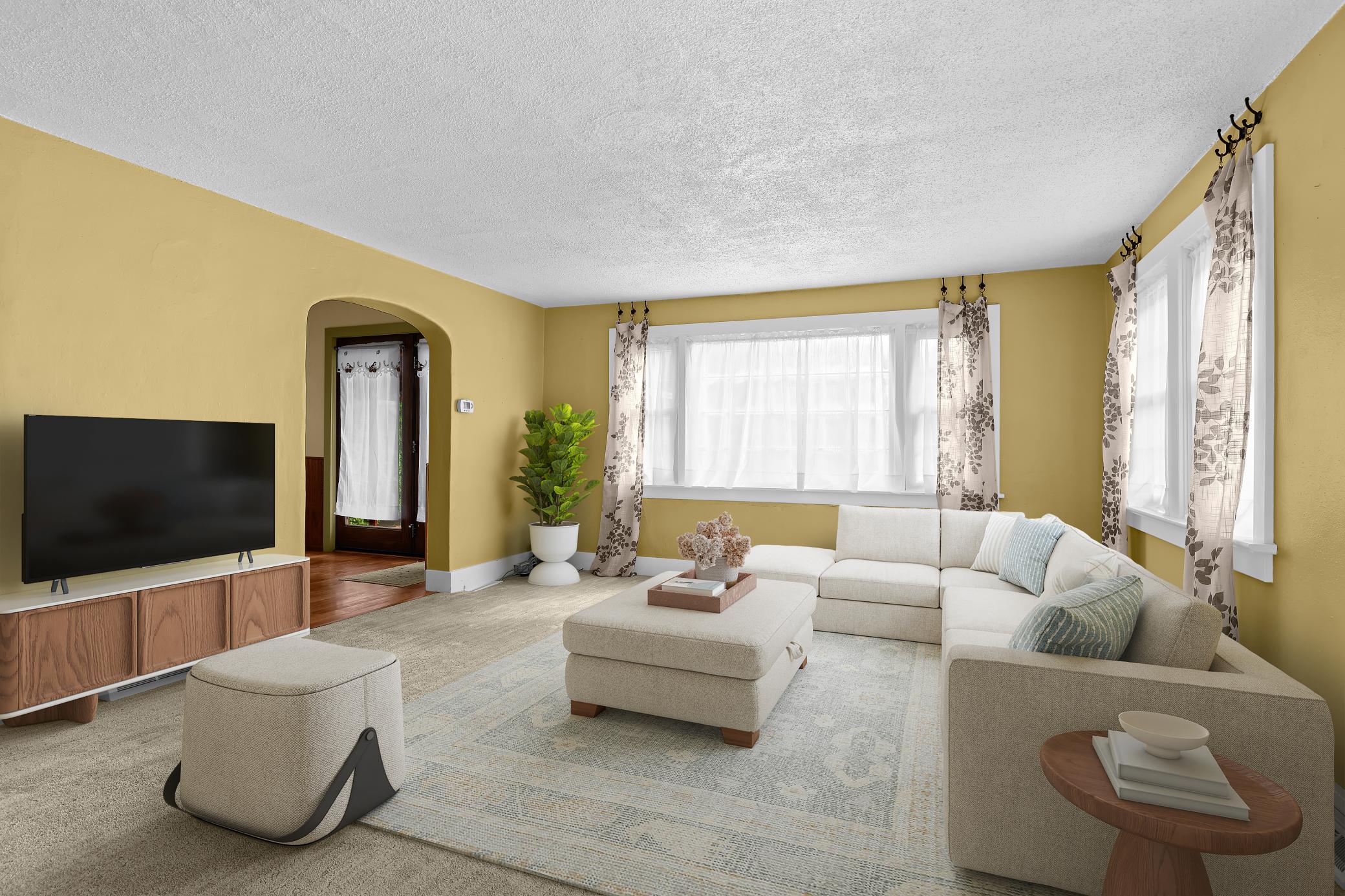 Virtually staged Living room