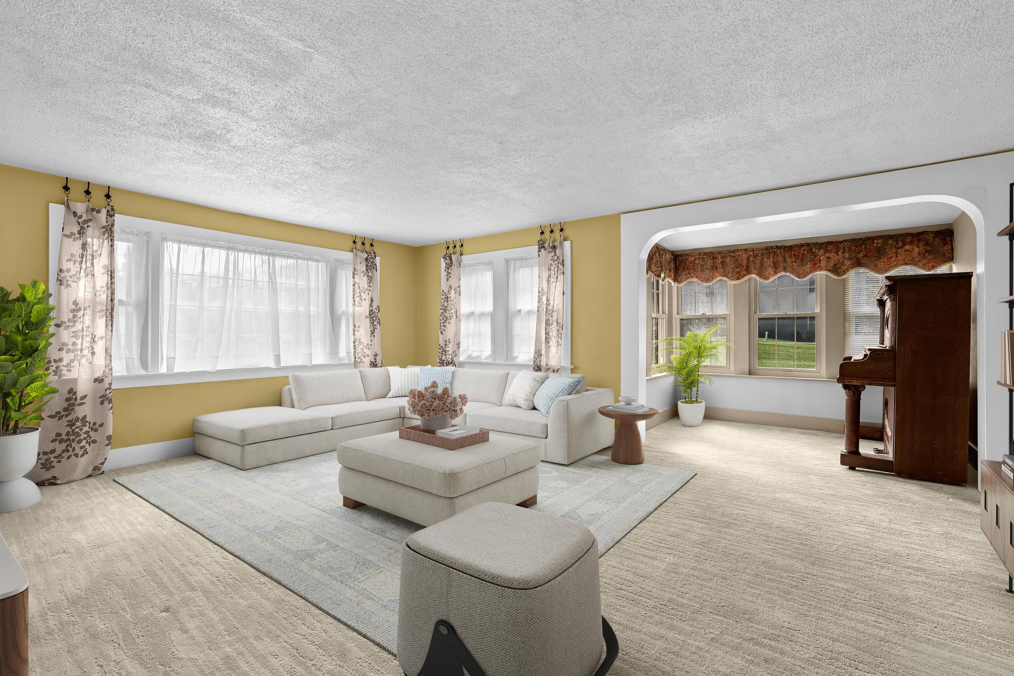 Virtually staged Living room