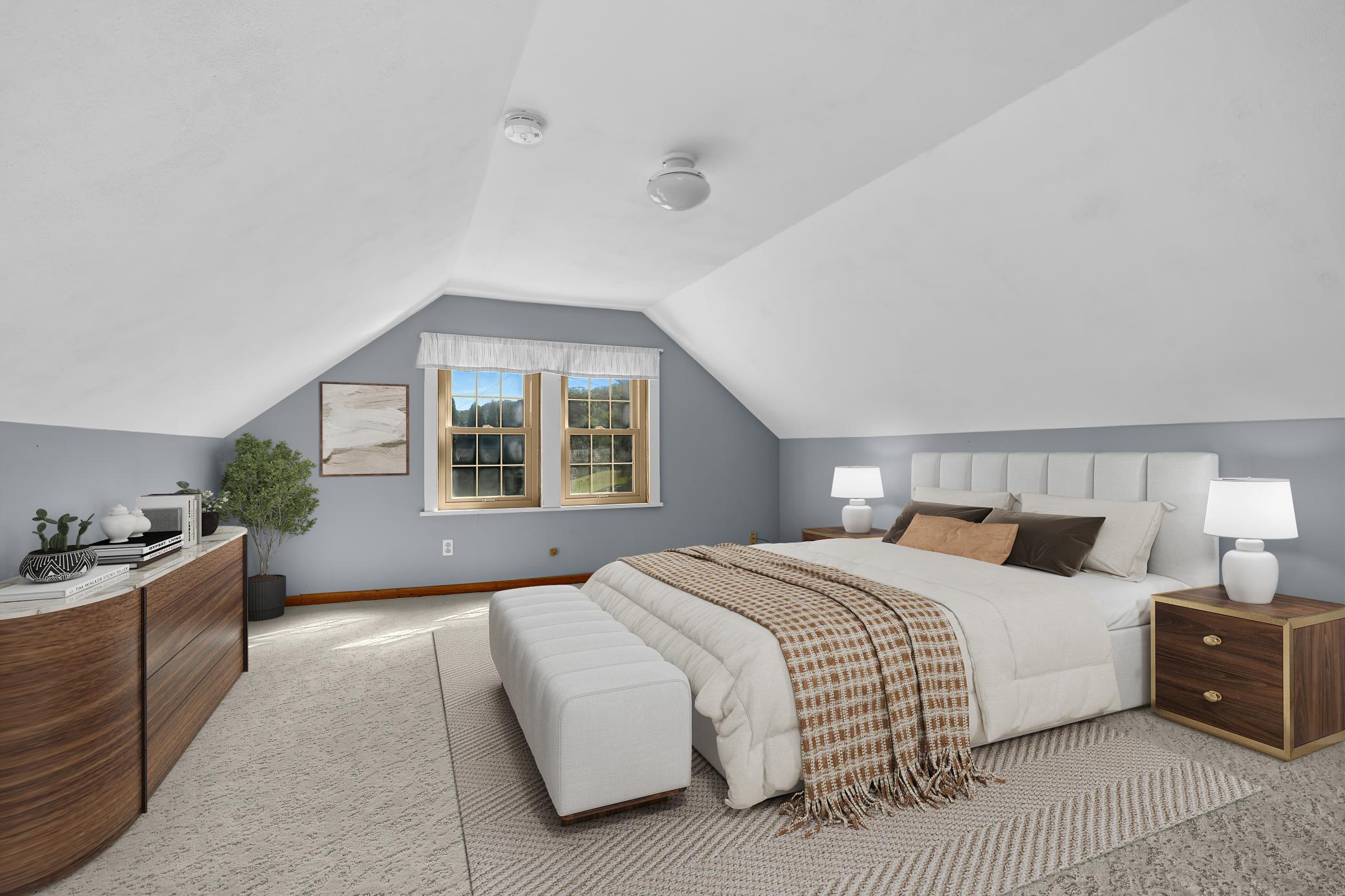 Virtually staged bedroom