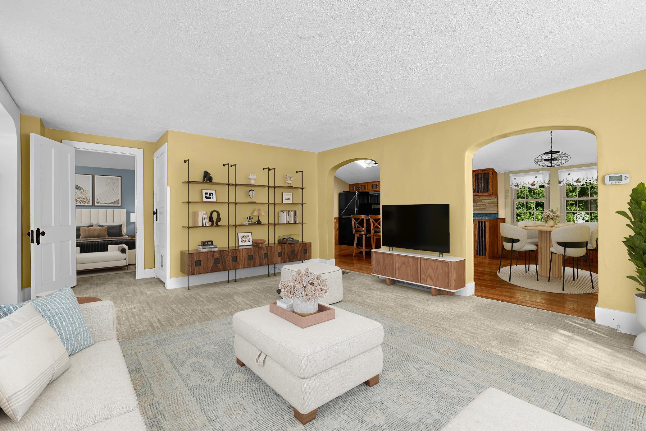 Virtually staged Living room